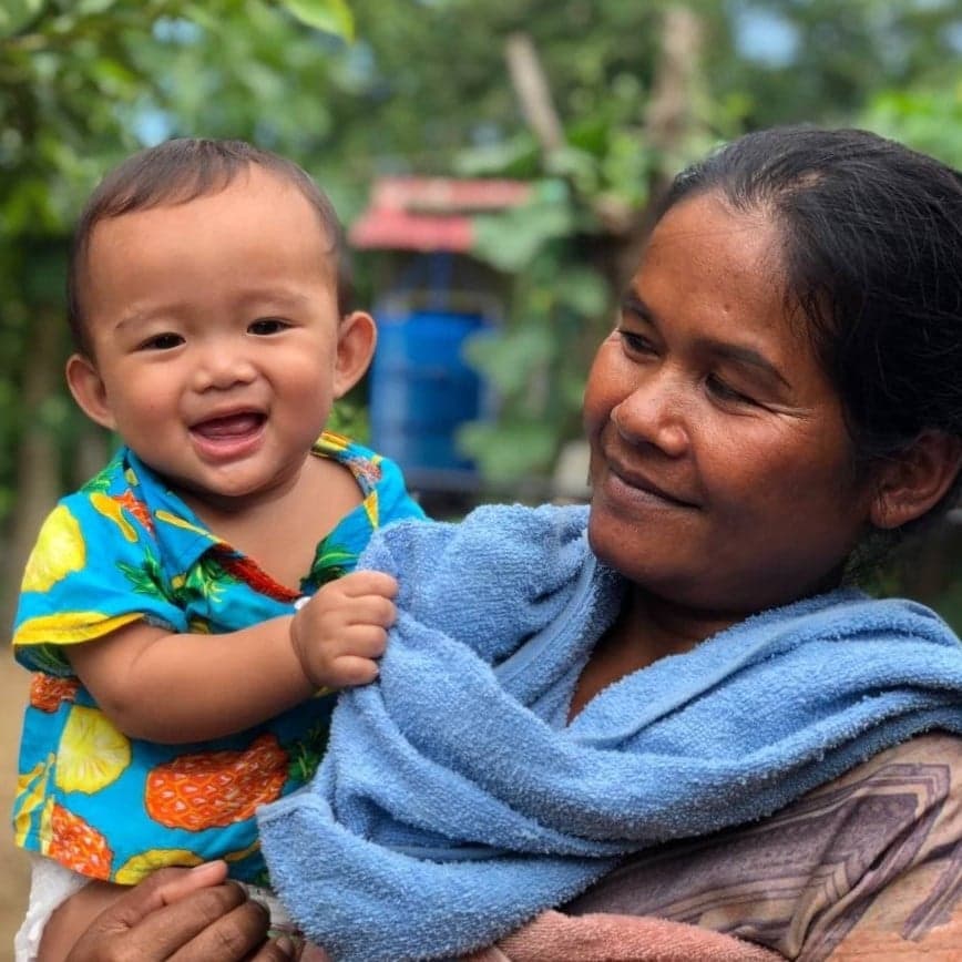 foster mother with young boy