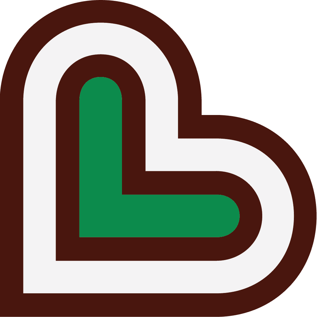 LWB green, white, and brown heart icon